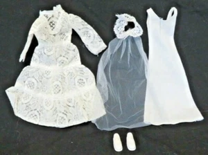 Vintage 1980 Pedigree Sindy "weiße Hochzeit" Outfit #44730 EUC - Bild 1 von 10