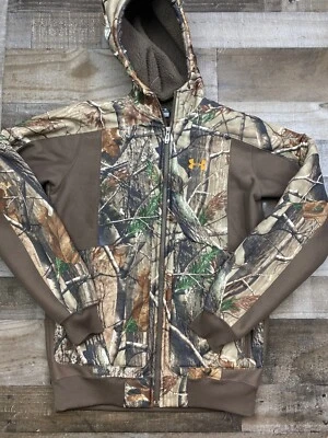 Under Armour Jacket Realtree Camo Hooded Full Zip Fleece Mens Size Small Warm - Image 1 of 4