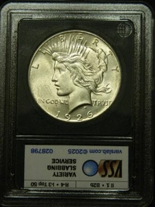 1926-P Peace Dollar ~ UNC ~ VSS VAM 2.2 Double Olive Branch (Top 50) (Lot#20-1) - Bild 1 von 6