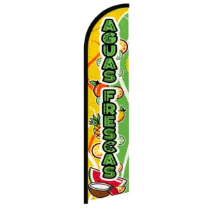 Aguas Frescas Windless Advertising Swooper Flag Concessions Drinks - Picture 1 of 2