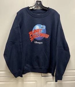 Planet Hollywood Disneyland Paris Crewneck Blue Sweatshirt - Extra Large XL - Picture 1 of 5