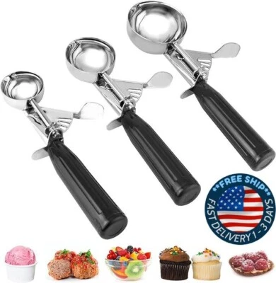 Juego de cucharadas para galletas, Juego de cucharadas para helado, 3 cucharadas - Изображение 1 из 4