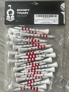 25 Pcs 2 3/4 inches 70 mm Wooden Golf Tees USA American Flag Bogey Train - Picture 1 of 2