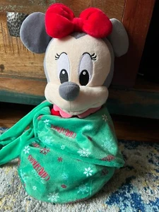 Disney Parks Disney Babies MINNIE MOUSE in a Blanket 10" Holiday Plush Christmas - Picture 1 of 4