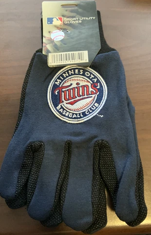MLB SPORT UTILITY WORK PLAY BASEBALL GLOVES NO SLIP GRIP ADULT - Minnesota Twins Cover