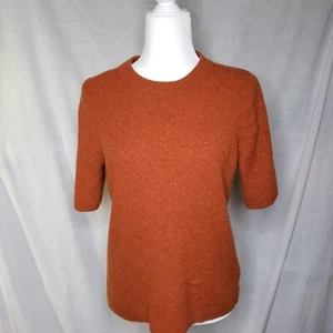 Madewell Size XXL Alpaca Merino Wool Blend Short Flounce Sleeve Ribbed Sweater - Picture 1 of 9