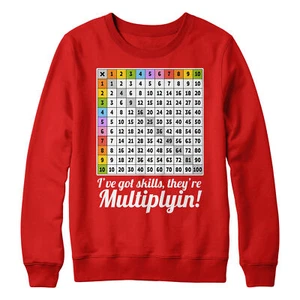 Maths Times Tables Grid Learning Sweatshirt Funny Multiplication Jumper Gifts... - Picture 1 of 7