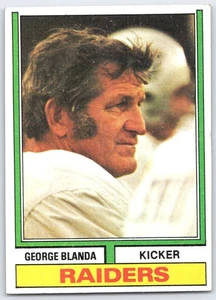 George Blanda Raiders 1974 Topps Football Card #245 Kicker - Picture 1 of 2