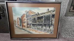 Signed Picture NEW ORLEANS Street Scene, MCM, Matted And Framed, EUC - Picture 1 of 5