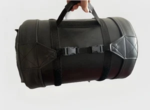Biker's Friend Brand 17" Black Motorcycle Barrel Saddlebag - Picture 1 of 22