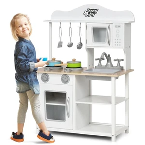 Honeyjoy Set Cucina Finto Gioco in Legno per Bambini con Accessori e Lavello - Foto 1 di 8