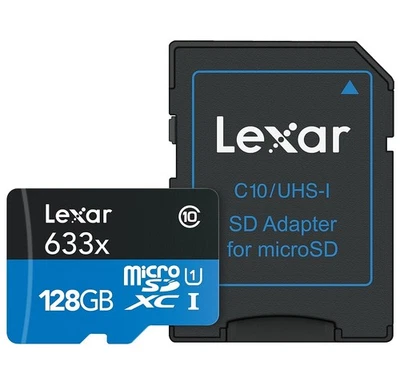 Lexar High-Performance 633x 128GB microSDXC Memory Card with Adapter, Class 10 - Image 1 of 4