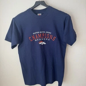 Vintage Denver Broncos Super Bowl XXXII Champions T-Shirt M 1998 NFL - Picture 1 of 4
