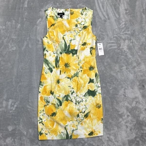 Alyx Dresses Women’s Yellow Floral Sheath Midi Dress Sleeveless Sz 2 - 16 NWT - Picture 1 of 8
