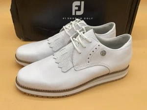 Size 7 M Footjoy FJ Women’s Sport Retro Spikeless Golf Shoes Medium White - Picture 1 of 7