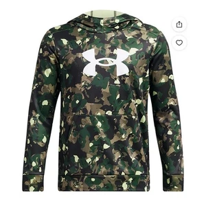 NWT YOUTHSMALL Under Armour Boys' Armour FleeceBig Logo Printed Hoodie - Picture 1 of 2