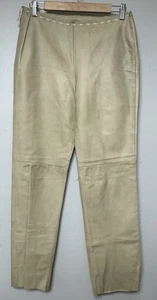Banana Republic Vintage 100 % Echtleder Hose Damengröße 10 hellbraun gefüttert - Bild 1 von 12
