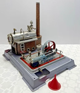 Vintage Wilesco Model D16 Steam Engine Stationary Gray Base West Germany 1960s - Picture 1 of 22