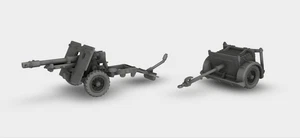 Ordnance QF 25-PDR Haubitze mit No.27 Anhänger Bausatz 3D Druck 1:87 -  1:24 - Bild 1 von 6
