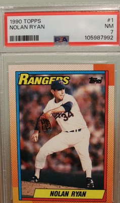 1990 Topps Baseball #1 Nolan Ryan - Envío gratuito - PSA 7 Foto 1 de 2