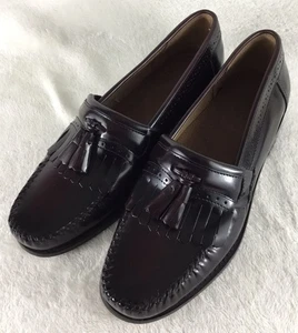 G.H. Bass Weejuns Jeremy Shoes Men’s 11 D Burgundy Leather Kiltie Tassel Loafers - Picture 1 of 9