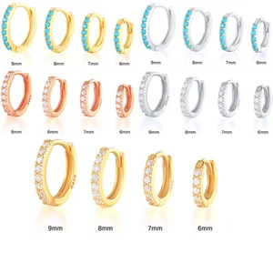 Pendiente de cartílago aro circonita cúbica multicolor de acero inoxidable de 2 piezas simple hélice Tragus Da - Imagen 1 de 22