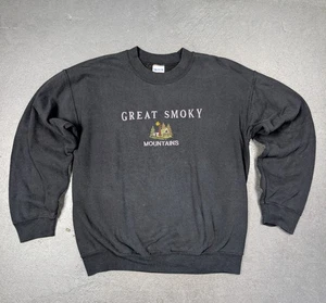 Maglione girocollo vintage Great Smoky Mountains nero taglia M - Foto 1 di 6