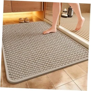 Natural Cotton Bathroom Rug Quick-Dry Bath Mat, Absorbent 24x36 in Beige - Picture 1 of 8