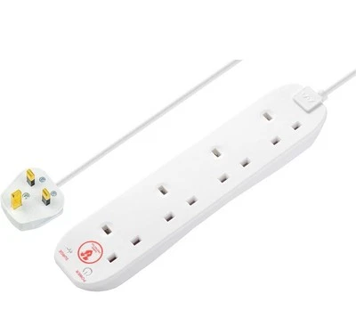 Masterplug Four Socket Extension Lead with Surge Protection, Power and Surge LED - Image 1 of 4