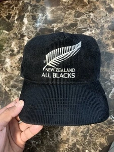 Vintage 90s New Zealand Rugby Team All Blacks "Powerplay" Corduroy Snapback Hat! - Picture 1 of 7