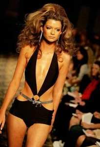 NWT Vintage LISA HO Glam Skirted One Piece Swimsuit Size 12 S/S 2005 Collection - Picture 1 of 6