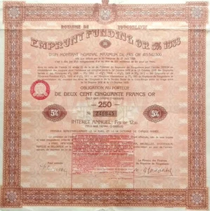 ROYAUME DE YOUGOSLAVIE - EMPRUNT FUNDING - 250 FRANCS OR - 1933 - Picture 1 of 3