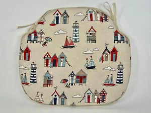 Seaside Linen Large Spindle Back Tie-On Seat Pad. Garden/Kitchen/Dining - Picture 1 of 4
