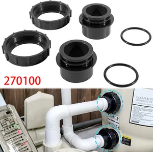 270100 Black Pool Valve Adaptor Replacement Kit Pentair Quad and FNS Plus Pool - Picture 1 of 7