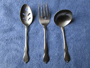 3pc Imperial Stainless Korea Gravy Ladle Slotted Serving Spoon Meat Fork 117-18D - Picture 1 of 9