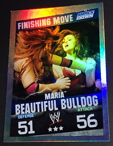 2009 Maria Rainbow Foil Holo WWE Topps Slam Attax Wrestling Card (Smackdown)