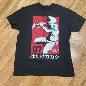 Naruto Shirt Maglietta Uomo Kakashi Red Out Team 7 Leader 2002 Taglia XL Nuova - Foto 1 di 3