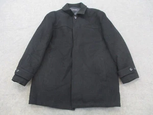 Marc New York Coat Mens 2XL XXL Black Wool Overcoat Lined Jacket Full Zip - Picture 1 of 12