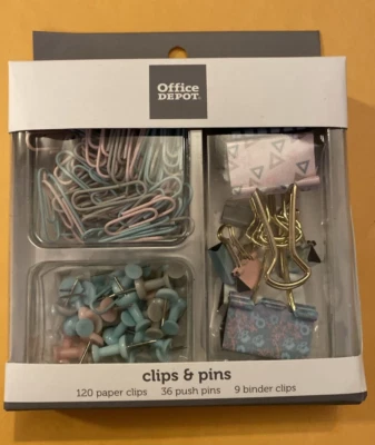 Office Depot 120-Clip de papel, 9-Clips, 36-Push Pins Foto 1 de 4