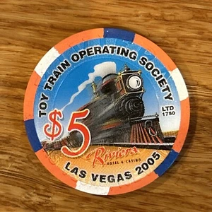 Riviera Las Vegas Toy Train Operating Society 2005 5 $ Casino Chip RAR - Bild 1 von 3
