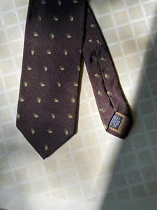 Cravatta Giorgio Armani Collezioni Vintage 100% Seta Made in Italy– Marrone Verde Chiaro - Foto 1 di 3
