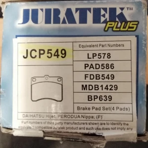 Juratek JCP549 FRONT BRAKE PADS FIT DAIHATSU, FIT PIAGGIO PORTER BNIB OLD STOCK - Picture 1 of 3