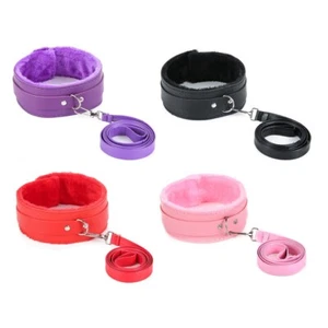 Collar de imitación de cuero suave fetiche fiesta sujeción, muñeca puños al tobillo - Imagen 1 de 11
