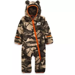 NORTH FACE $85 Infant 3-6 Months Camo Teddy Bear Hooded Winter One Piece PP4 - Picture 1 of 6