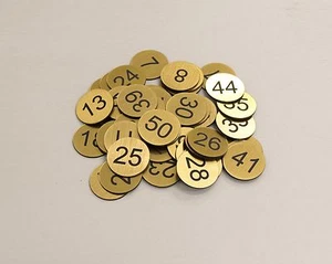 Set of 50x3cm Laser Engraved Number Discs, Tags, Locker, Restaurant,Clubs Office - Picture 1 of 6