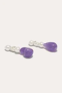 $217.00 Completedworks Pearl and Lilac Bio Resin Gold Vermeil Earrings - Picture 1 of 4