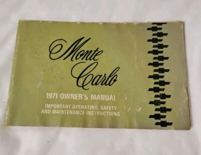 1971 Chevrolet Monte Carlo Owners Manual 1st Edition Printed Sept 1970 Original  - Image 1 of 4