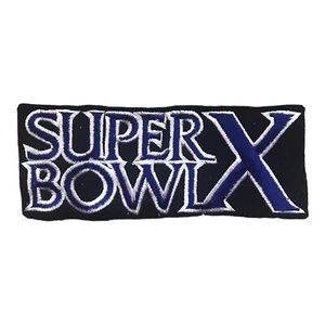 1976 SUPER BOWL X NFL FOOTBALL 7.25" PATCH PITTSBURGH STEELERS VS DALLAS COWBOYS - Picture 1 of 4