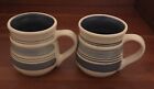 2 Pfaltzgraff Rio Blue Banded Coffee Mugs