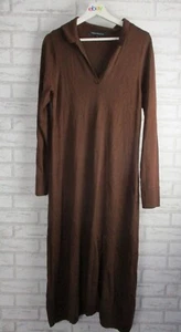 French Connection womens jumper dress brown collared M, 12 wool cashmere mix - Picture 1 of 9
